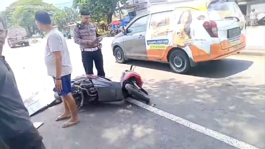 Polisi saat tiba di TKP tabrak lari