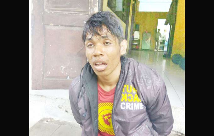 Bintoro saat diamankan di Mapolres.