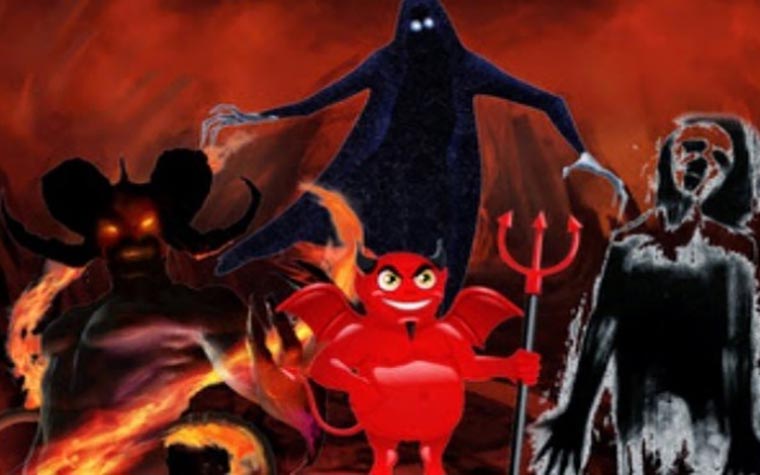 Ilustrasi keluarga iblis.