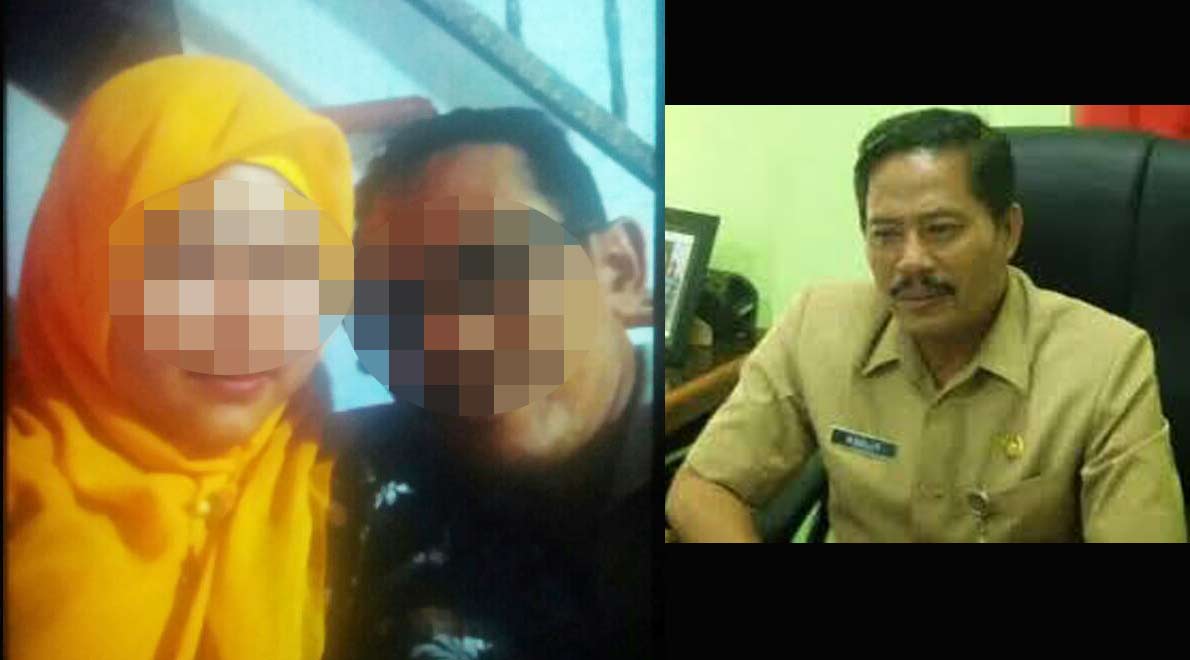 Foto yang memperlihatkan kemesraan Kepsek SDN Tebuwung MT, dan Kepsek SDN Setro IP. Inset, kepala BKD M. Nadlif. foto: SYUHUD/ BANGSAONLINE
