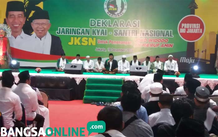 Suasana Deklarasi Jaringan Kiai-Santri Nasional (JKSN) Provinsi DKI Jakarta di Istora Senayan Jakarta, Rabu (19/12/2018). foto: BANGSAONLINE.com