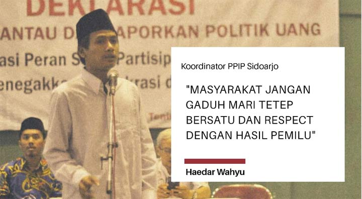 Haedar Wahyu, Koordinator Pemantau Pemilu Independent PMII (PPIP).
