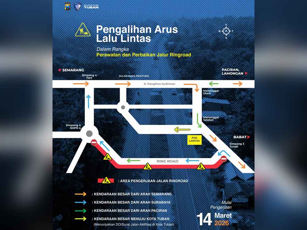Pemberitahuan penutupan dan pengalihan jalan. (Ist)