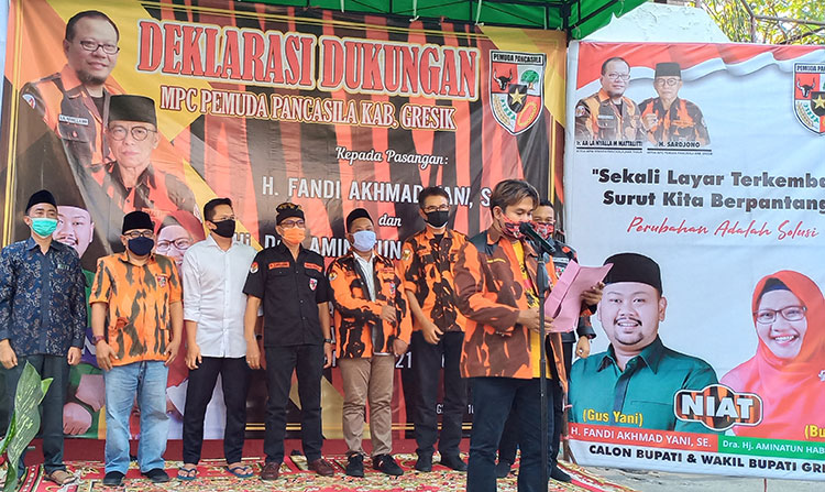 Pilbup Gresik 2020, Pemuda Pancasila Dukung Paslon Niat
