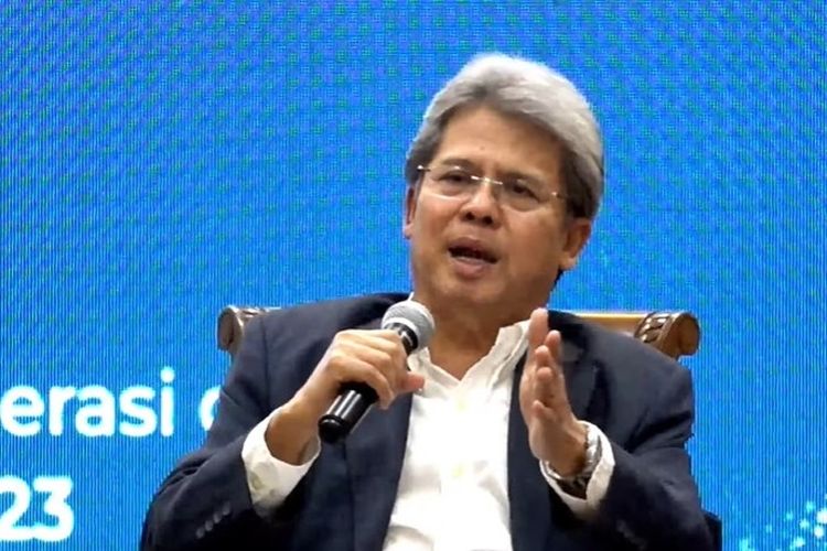 Deputi Hukum TPN Ganjar Pranowo-Mahfud MD, Todung Mulya Lubis saat konferensi pers virtual, Sabtu (2/12/2023).