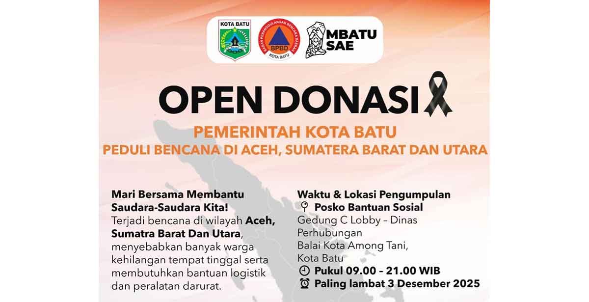 Pemkot Batu Buka Posko Donasi untuk Korban Bencana di Sumatra