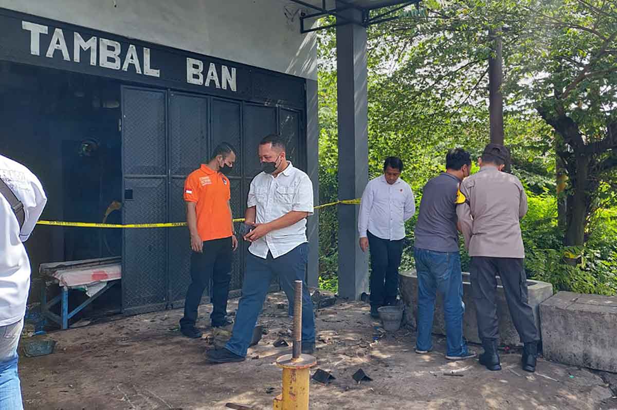 Proses olah TKP yang dilakukan Personel Polres Mojokerto Kota, Rabu (28/12/2022)