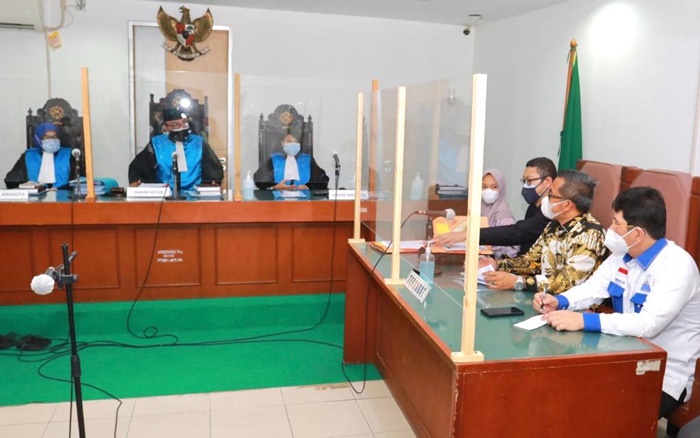 Persidangan Gugatan Moeldoko kepada Menkumham RI Yasona Laoly, terkait penolakan pemerintah terhadap hasil KLB Deli Serdang. foto: istimewa