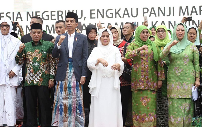 Presiden Joko Widodo menghadiri peringatan Harlah Muslimat NU ke-73 di stadion GBK, Jakarta. Foto: Ist