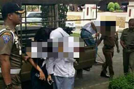 Tiga siswa digelandang ke Kantor Satpol PP. foto: istimewa