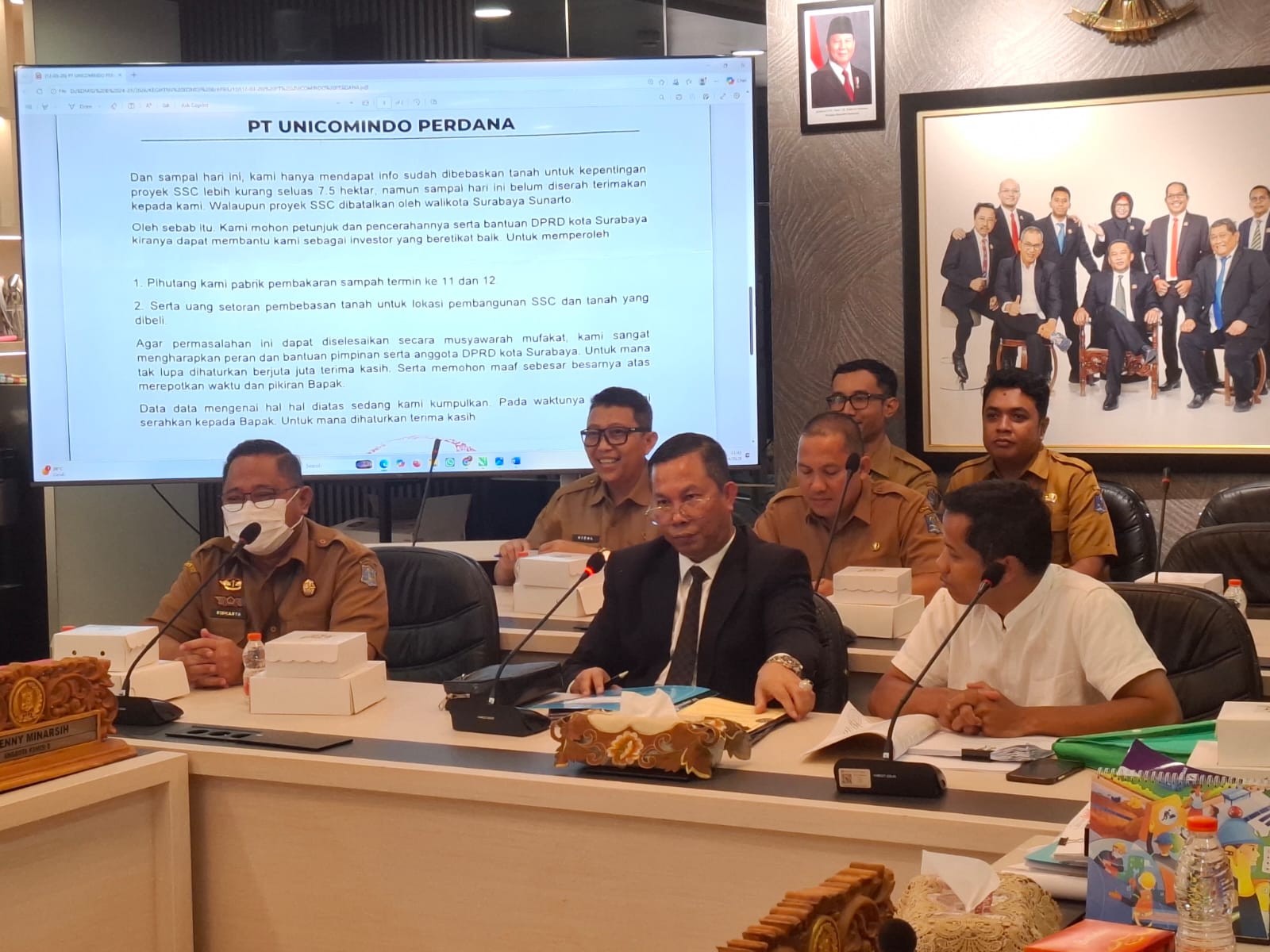 Hearing PT Unicomindo dengan Komisi B DPRD Surabaya