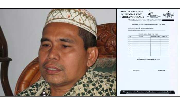 KH Muhyiddin Abdusshomad dan Formulir AHWA (kanan). (foto: BANGSAONLINE)