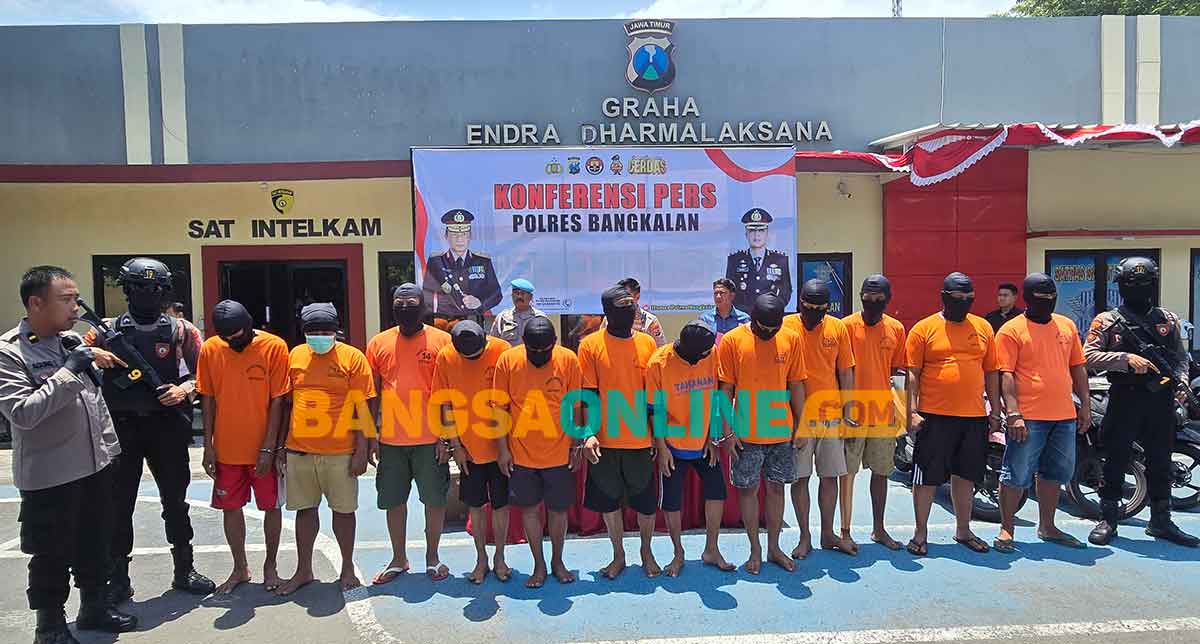 Konferensi pers terkait ungkap kasus peredaran narkoba di Bangkalan.