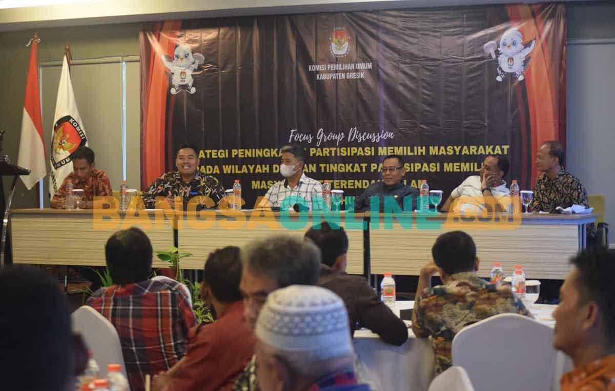 Tingkatkan Pertisipasi Pemilih Pemilu 2024, KPU Gresik Gelar FGD