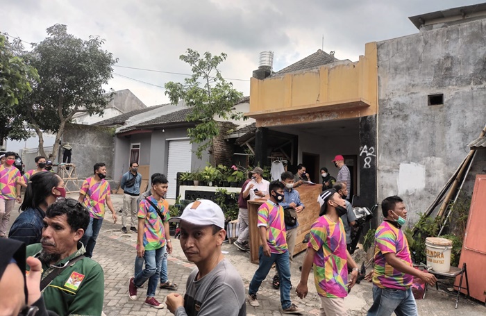 Rumah Mulyanto saat dilakukan pengosongan.
