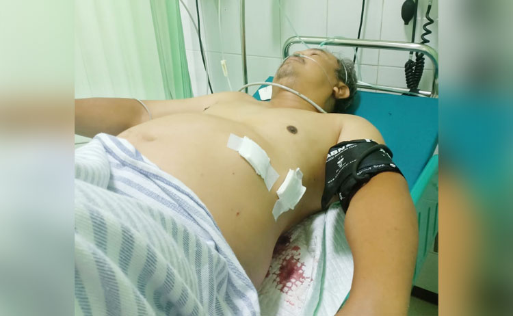 Korban saat menjalani perawatan di rumah sakit.