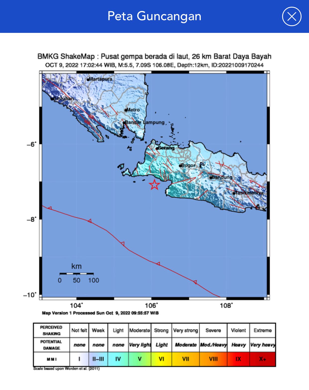 Gempa 5,5 Magnitudo Guncang Barat Daya Bayah. BMKG : Tak ...