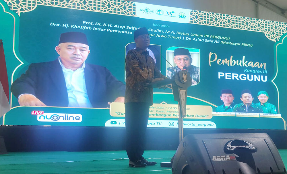 Ketua Komisi VIII DPR RI, Yandri Susanto, saat menghadiri pembukaan Kongres III Pergunu di Pondok Pesantren Amanatul Ummah, Mojokerto, Jawa Timur.
