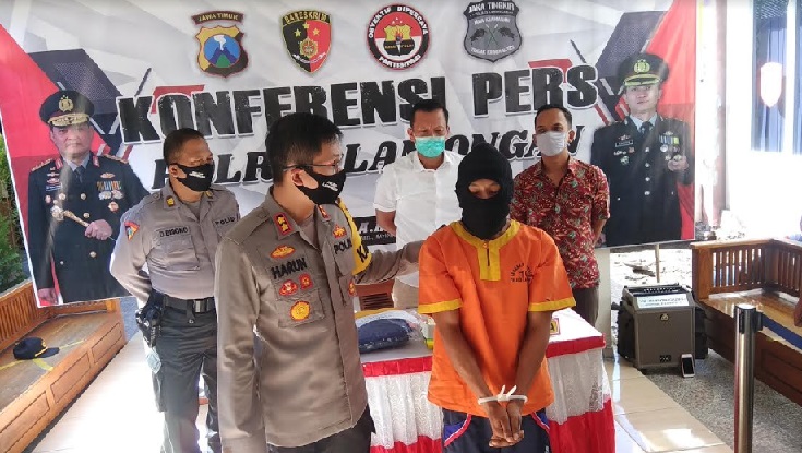Kapolres AKBP Harun saat konferensi pers.