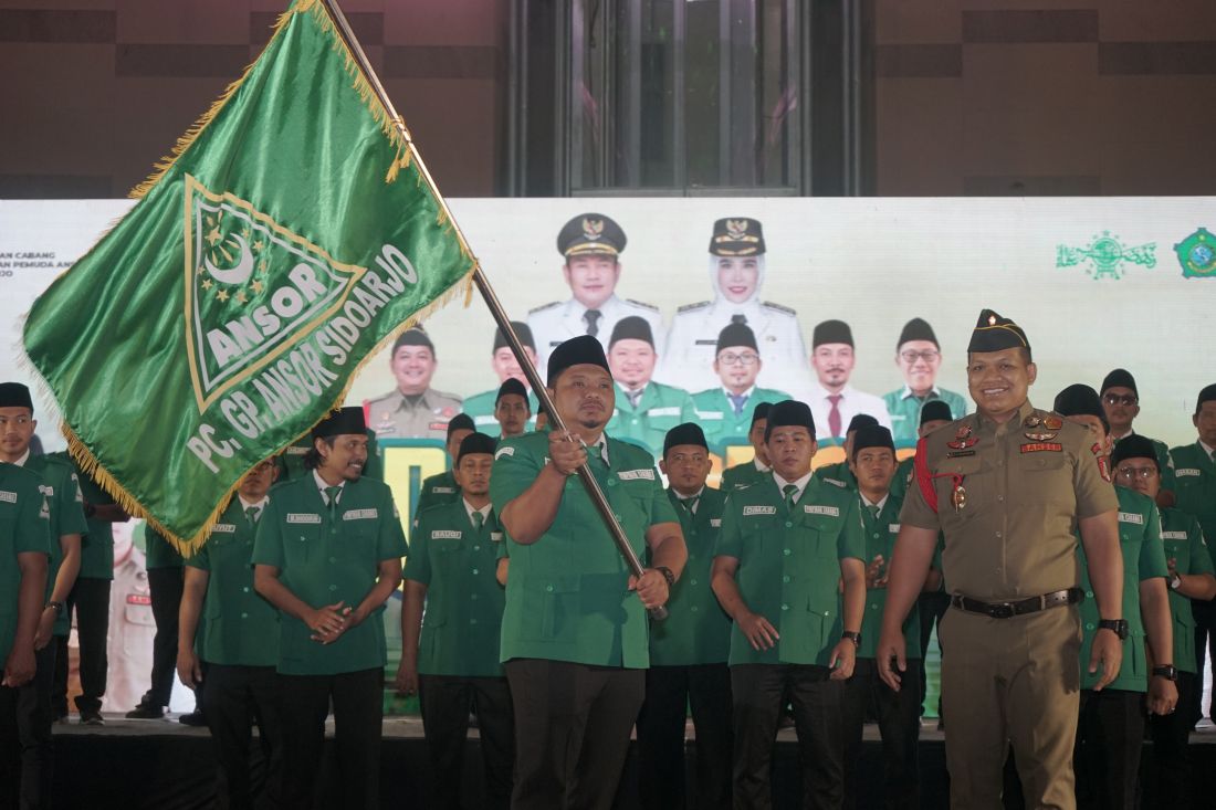 Prosesi pelantikan PC GP Ansor Sidoarjo 2024-2028, Minggu (20/7/2025) malam. foto ist