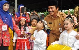 Wabup, Moch Qosim ketika hadiri HAN di Kecamatan Kebomas. (syuhud/BANGSAONLINE)