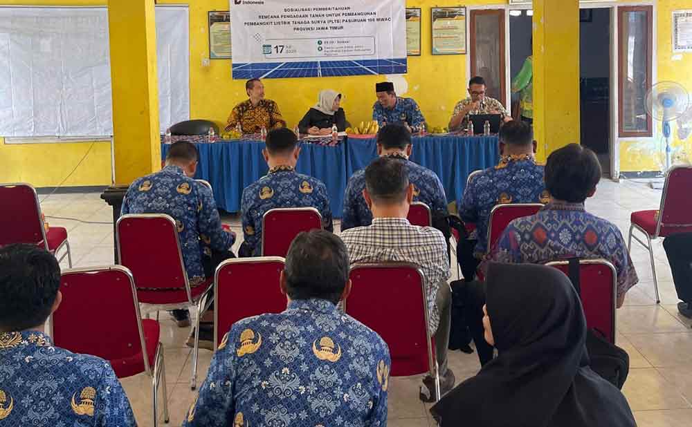 Kegiatan Sosialisasi Pemberitahuan Rencana Pengadaan Tanah untuk pembangunan Pembangkit Listrik Tenaga Surya (PLTS) Pasuruan 100 MWAC. (Ist)