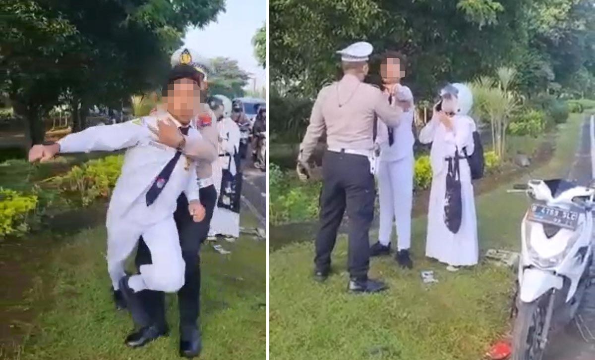 Viral! Seorang Pelajar Di Sidoarjo Ngamuk, Tak Terima Ditegur Polisi ...