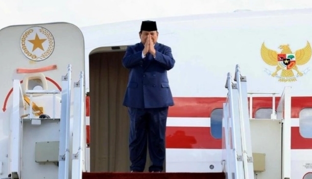 Presiden Prabowo Subianto saat bertolak ke Brunei Darussalam, pada Rabu (14/5/2025) pagi