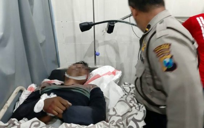Jenazah pelaku saat di RSUD Bangil, Pasuruan. 