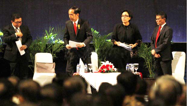 Presiden Jokowi membuka sosialisasi tax amnesty atau pengampunan pajak yang digelar di JIExpo Kemayoran, Jakarta, kemarin (1/8). foto: tempo.co