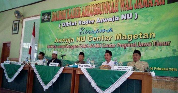 PCNU Magetan aktif memagari Aswaja warganya. Tampak Aswaja Center NU Magetan bekerjasama dengan Aswaja Center NU Jawa Timur menggelar daurah kader Ahlus Sunnah Wal Jamaah. Foto: dokumen PCNU Magetan