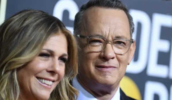 Tom Hanks dan istrinya. foto: the guardian