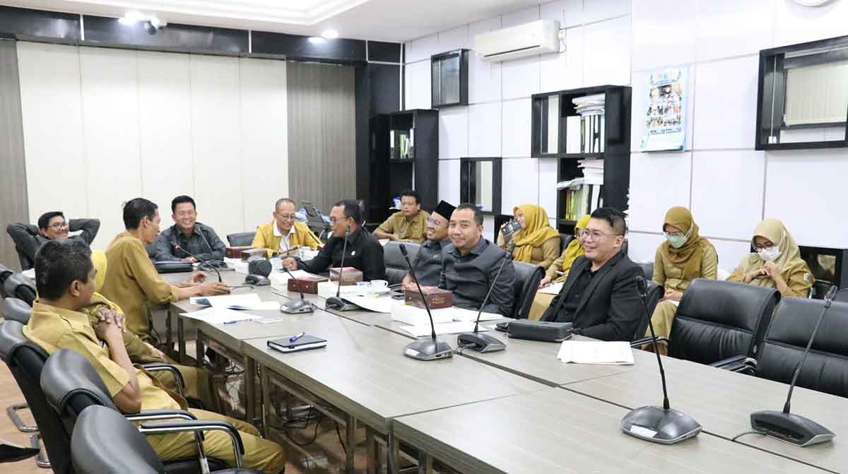 Wakil Ketua DPRD Gresik, Ahmad Nurhamim, didampingi Ketua Komisi II Wongso Negoro bersama anggota komisi saat hearing dengan BPPKAD. Foto: Ist.