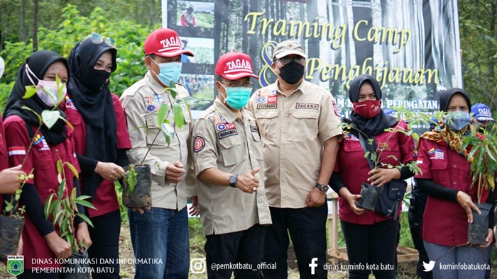 Wawali Punjul Santoso usai memimpin Apel HUT Taruna Siaga Bencana Tagana bertempat di Glagah Wangi, Minggu (11/4/21).