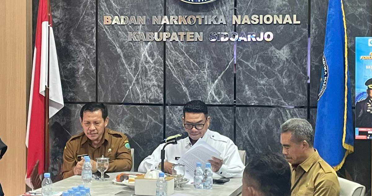 Kepala BNN Sidoarjo, Kombes Pol Gatot Soegeng Soesanto, saat pemaparan capaian selama 1 tahun.