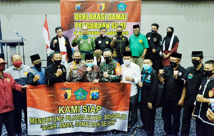 Siap Jaga Kondusivitas Kamtibmas, Perguruan Silat di Sidoarjo Gelar Deklarasi Damai