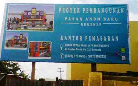 Proyek Pembangunan Pasar Anom Sumenep.