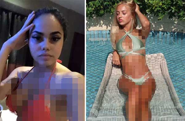 Dua gadis, dari 20 gadis sintal lain, yang didatangkan untuk menggelar pesta kemenangan. foto: the sun/instagram