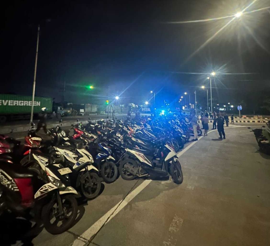 Puluhan sepeda motor yang terjaring razia Satlantas Polresta Sidoarjo