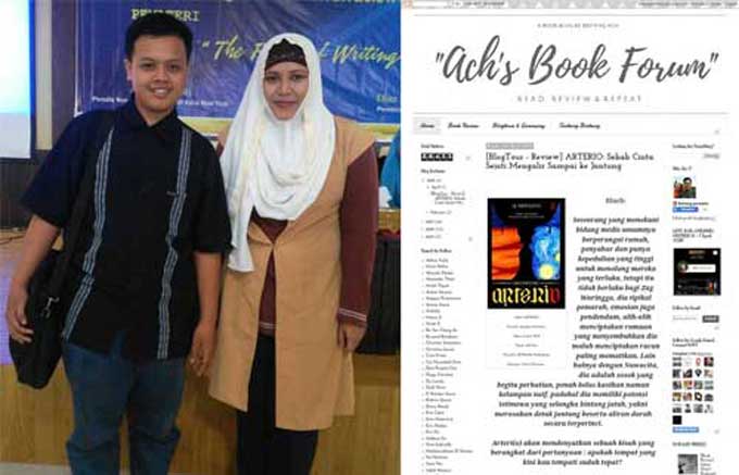Bintang bersama seorang penulis, dan tampilan blog miliknya. foto: istimewa