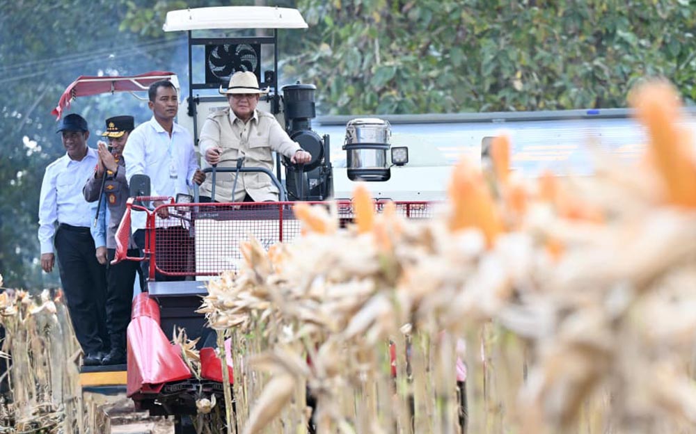 Presiden Prabowo Subianto melakukan kegiatan Panen Raya Jagung Serentak Kuartal II Tahun 2026 yang digelar di Kabupaten Tuban, Jawa Timur.