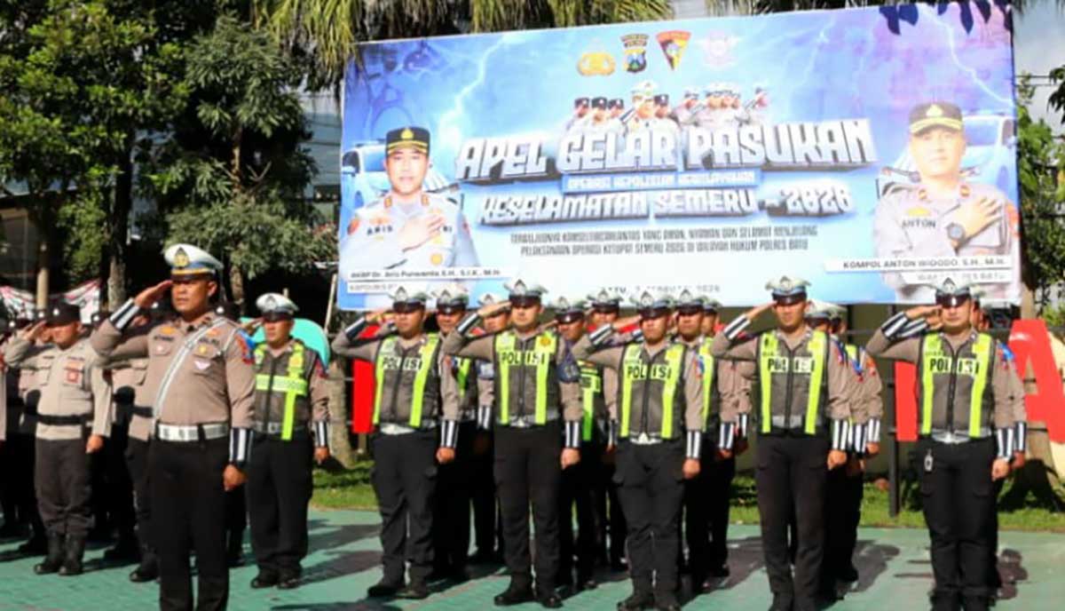 Apel Operasi Keselamatan Semeru 2026 di Mapolres Batu.