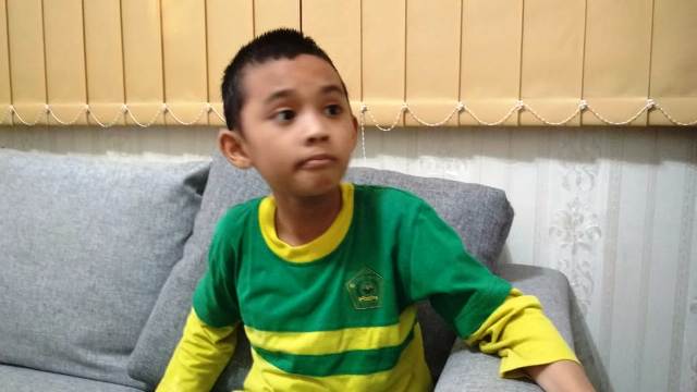 Zufar Hanasta Ilmi, siswa kelas 3 Madrasah Ibtiraiyah (MI) Perwanida Kota Blitar.