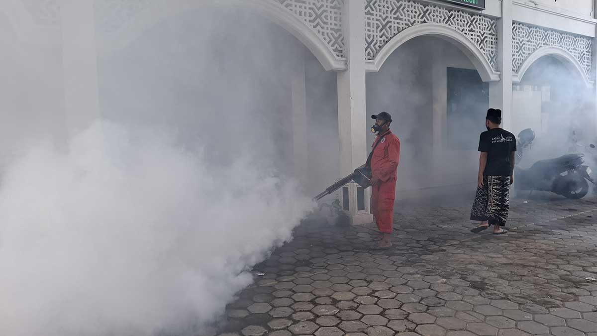 Petugas saat melakukan fogging. Foto: Ist