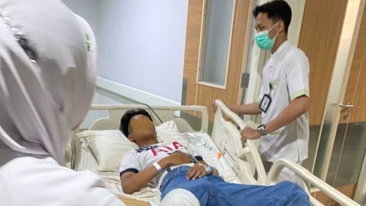 Korban asal Kota Malang yang mengalami patah tulang dan sudah dirawat di rumah sakit.