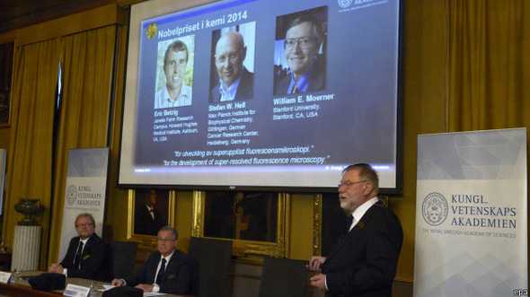 Pengumuman pemenang nobel Kimia. Foto:repro bbc