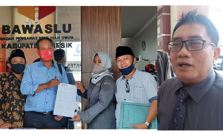 Tim Hukum dan Advokasi Paslon Niat Irfan Choirie dkk., dan Tim Hukum dan Advokasi Paslon QA Hariyadi. (foto: SYUHUD/ BANGSAONLINE)