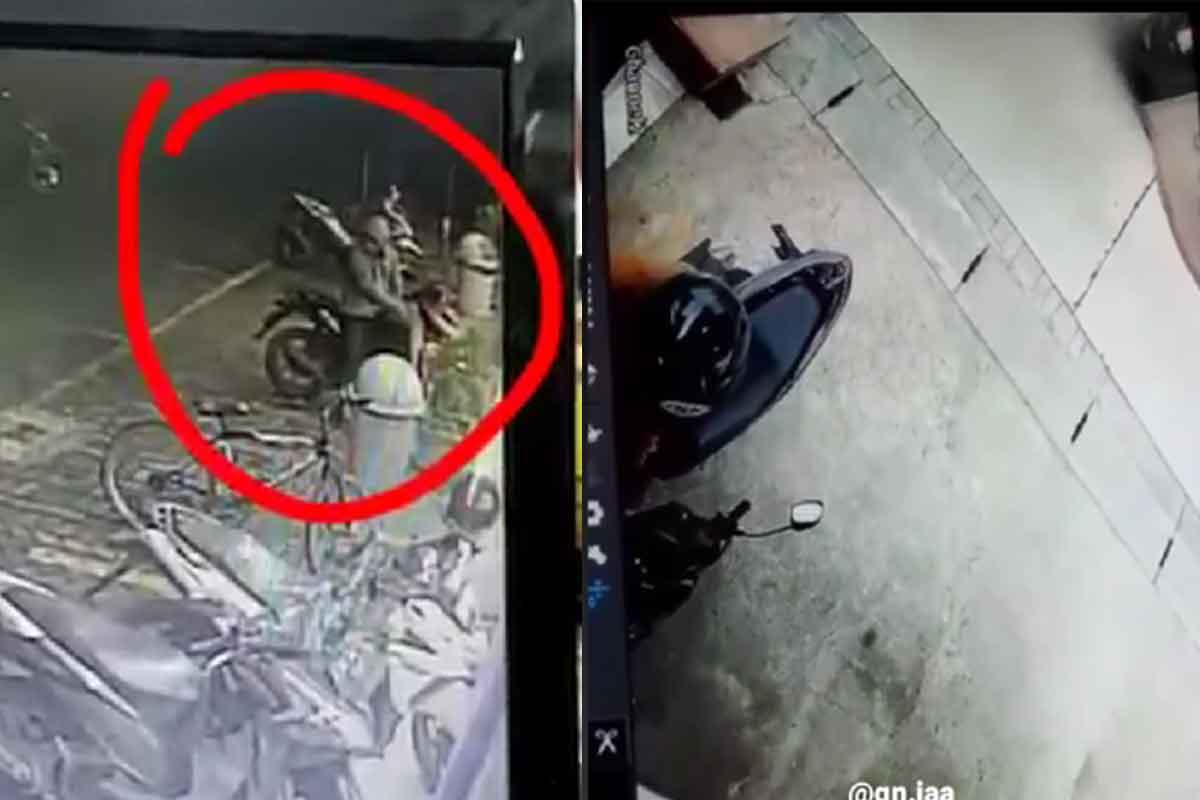 Tangkapan layar dari rekaman CCTV di minimarket Sidoarjo.