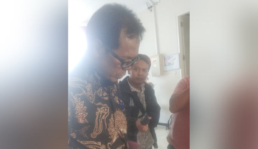 Kadispora Muhajir, usai diperiksa Kejaksaan.