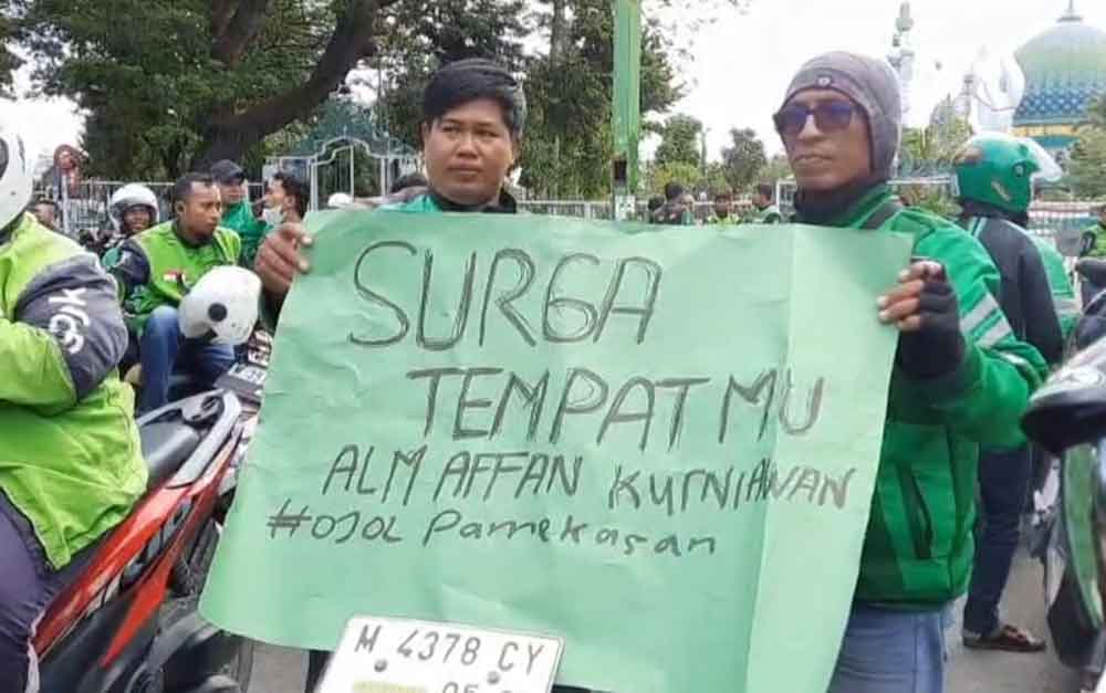 Ojol Pamekasan Gelar Aksi Solidaritas untuk Affan, Off-Bid Demi Dukacita